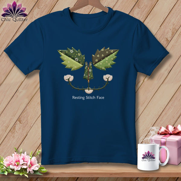 MyDesigns Physical Item S / Navy Garden Stitch - Resting Stitch Face ~ Premium Tee