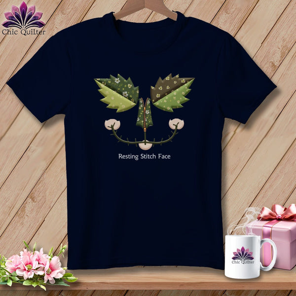 MyDesigns Physical Item S / Navy Garden Stitch - Resting Stitch Face ~ Relaxed Fit Tee