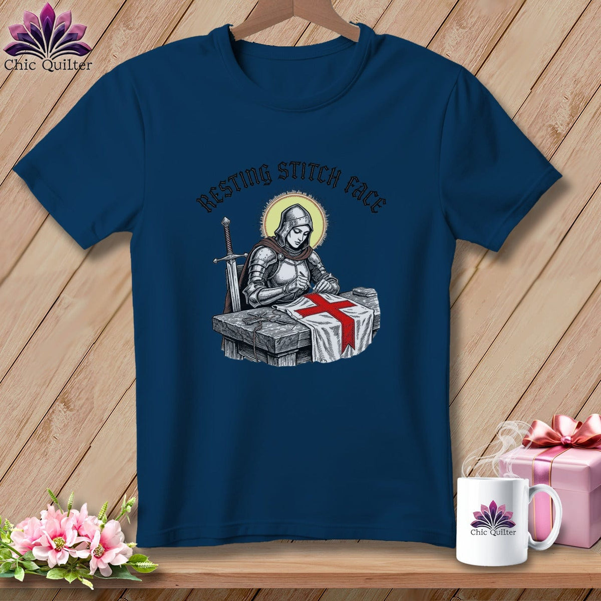 MyDesigns Physical Item S / Navy Joan of Sew - Resting Stitch Face ~ Premium Tee