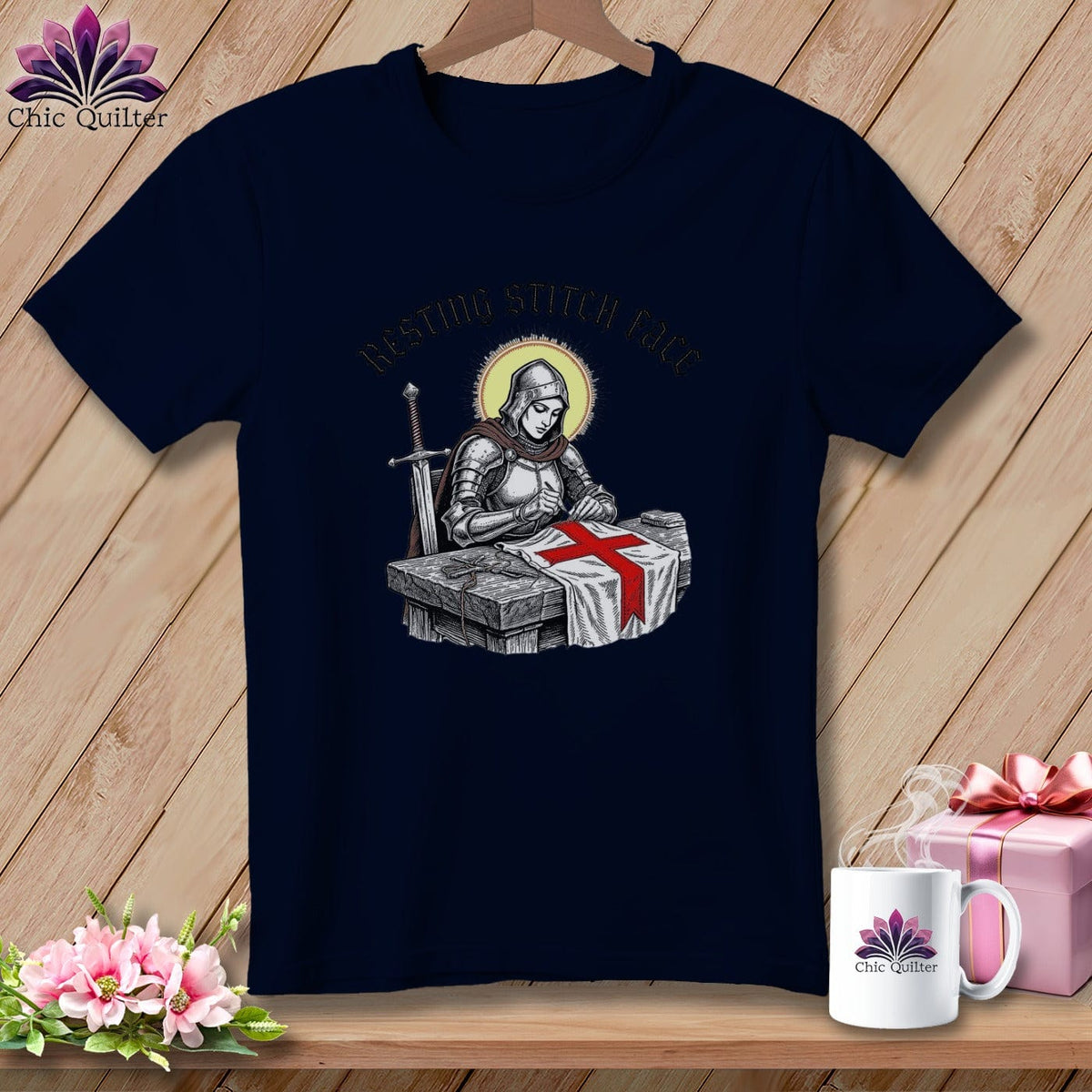 MyDesigns Physical Item S / Navy Joan of Sew - Resting Stitch Face ~ Relaxed Fit Tee