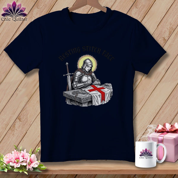 MyDesigns Physical Item S / Navy Joan of Sew - Resting Stitch Face ~ Relaxed Fit Tee