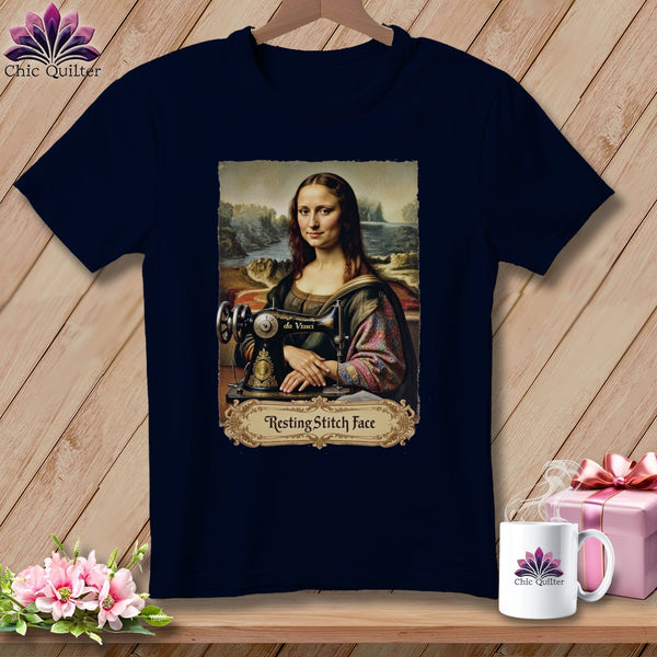 MyDesigns Physical Item S / Navy Mona Sewsa - Resting Stitch Face ~ Relaxed Fit Tee
