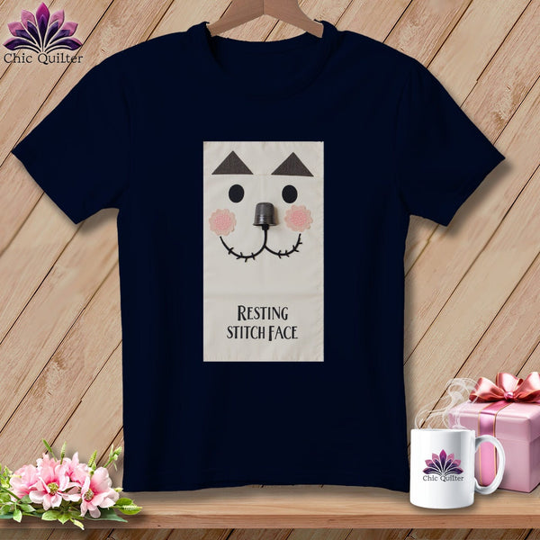 MyDesigns Physical Item S / Navy Patch - Resting Stitch Face ~ Relaxed Fit Tee