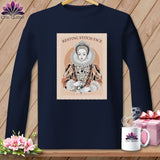 MyDesigns Physical Item S / Navy Queen Eliza-Stitch - Resting Stitch Face ~ Long Sleeve T-Shirt