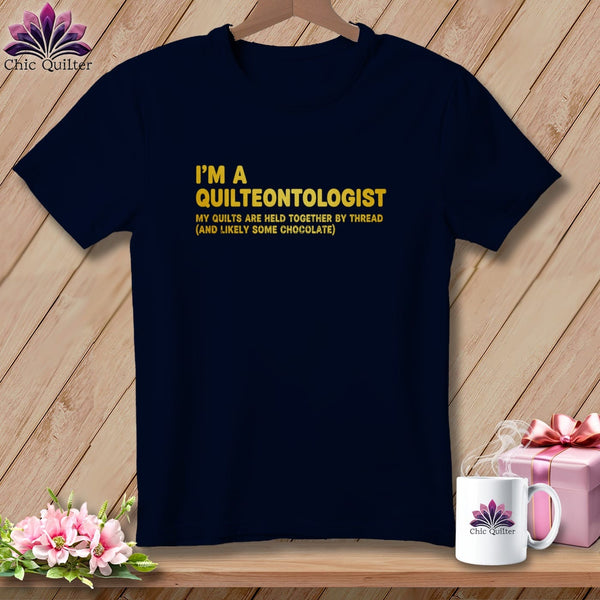MyDesigns Physical Item S / Navy Quilteontologist: Thread and Likely Some Chocolate ~ Relaxed Fit Tee