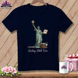 MyDesigns Physical Item S / Navy Quilter of Liberty - Resting Stitch Face ~ Relaxed Fit Tee
