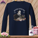 MyDesigns Physical Item S / Navy Ruth Sewder Ginsburg - Resting Stitch Face ~ Long Sleeve T-Shirt