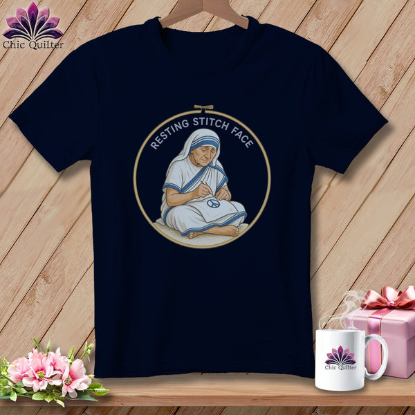 MyDesigns Physical Item S / Navy Sister Seams-a-Lot - Resting Stitch Face ~ Relaxed Fit Tee