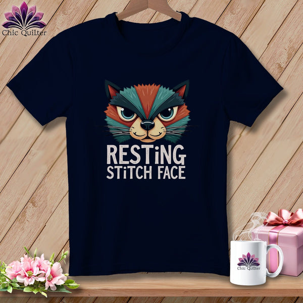 MyDesigns Physical Item S / Navy Stitch Face - Resting Stitch Face ~ Relaxed Fit Tee