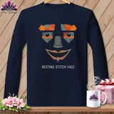 MyDesigns Physical Item S / Navy Strawman - Resting Stitch Face ~ Long Sleeve T-Shirt