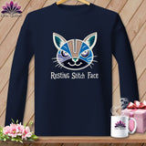 MyDesigns Physical Item S / Navy What Do You Want? - Resting Stitch Face ~ Long Sleeve T-Shirt