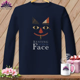 MyDesigns Physical Item S / Navy Zip It  - Resting Stitch Face ~ Long Sleeve T-Shirt
