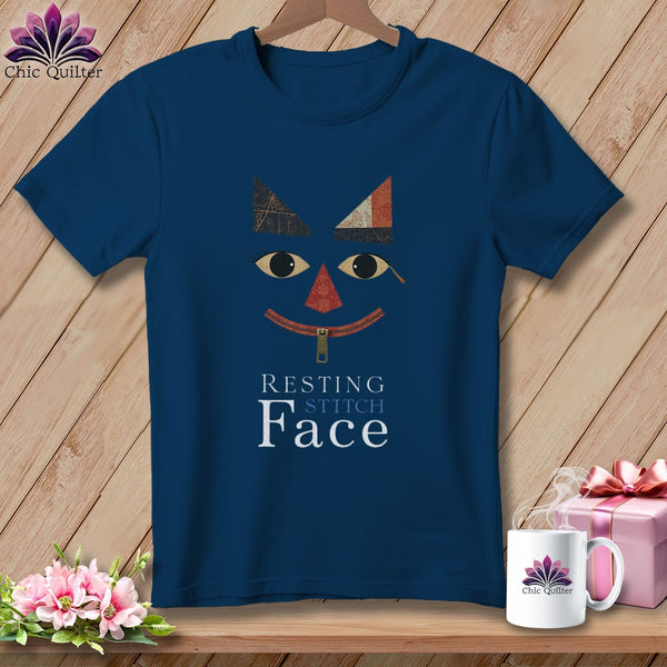MyDesigns Physical Item S / Navy Zip It - Resting Stitch Face ~ Premium Tee