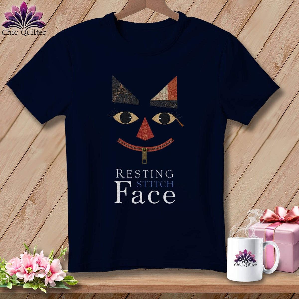 MyDesigns Physical Item S / Navy Zip It - Resting Stitch Face ~ Relaxed Fit Tee