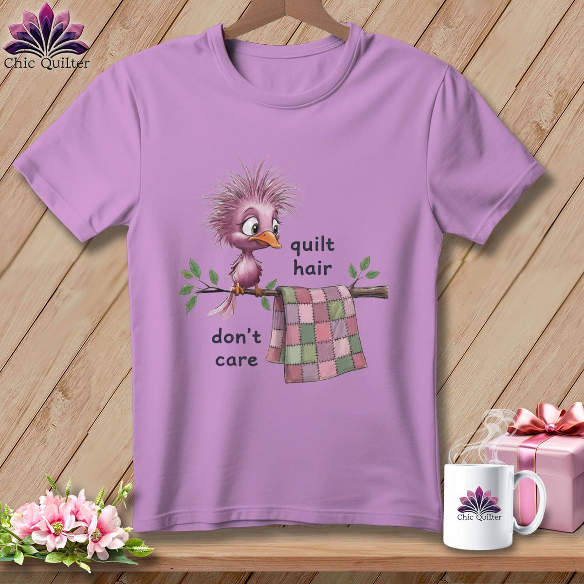 MyDesigns Physical Item S / Orchid Quilt Hair Don’t Care ~ Pip Patchlet ~ Premium Tee