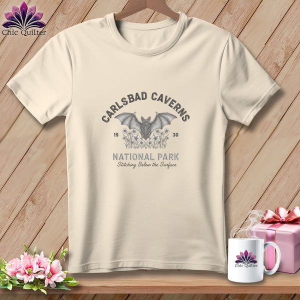 MyDesigns Physical Item S / Peachy Carlsbad Caverns National Park ~ Bat, Stitchin In Beauty ~ Premium Tee