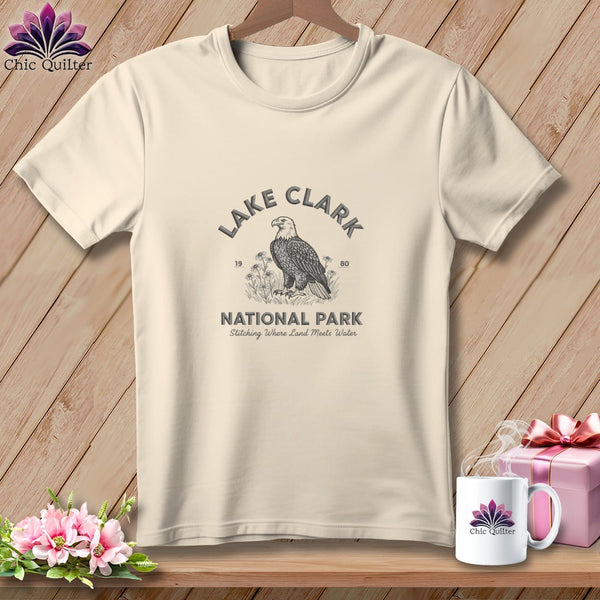 MyDesigns Physical Item S / Peachy Lake Clark National Park, Stitchin In Beauty ~ Premium Tee