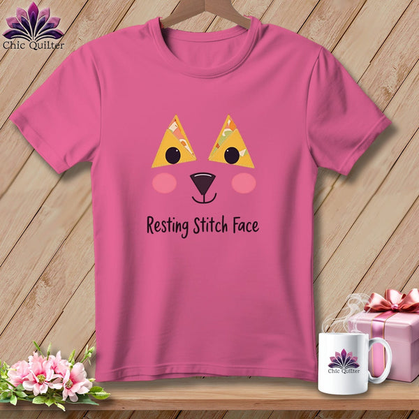 MyDesigns Physical Item S / Peony Patchwork Face - Resting Stitch Face ~ Premium Tee