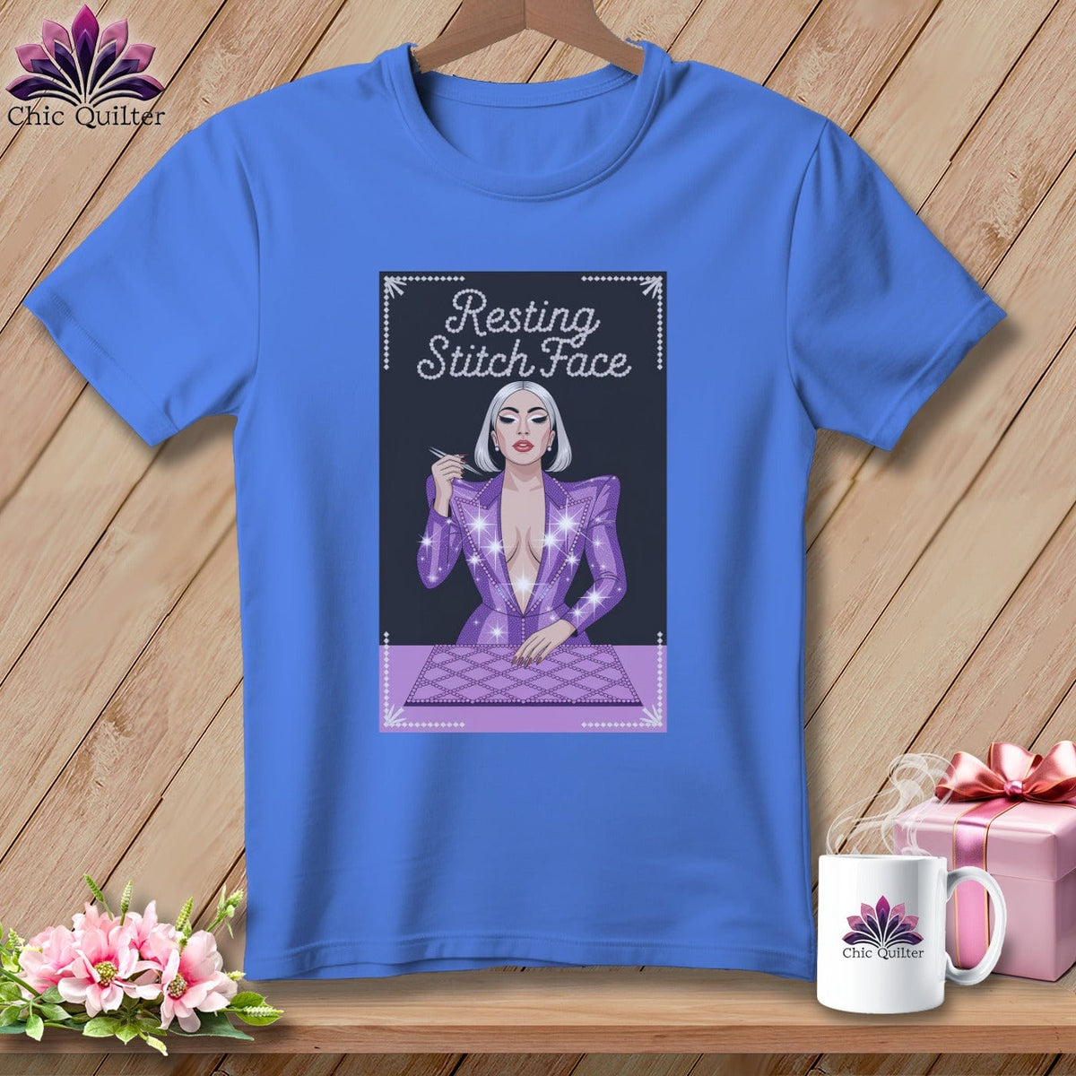 MyDesigns Physical Item S / Periwinkle Lacy Gagga - Resting Stitch Face ~ Premium Tee