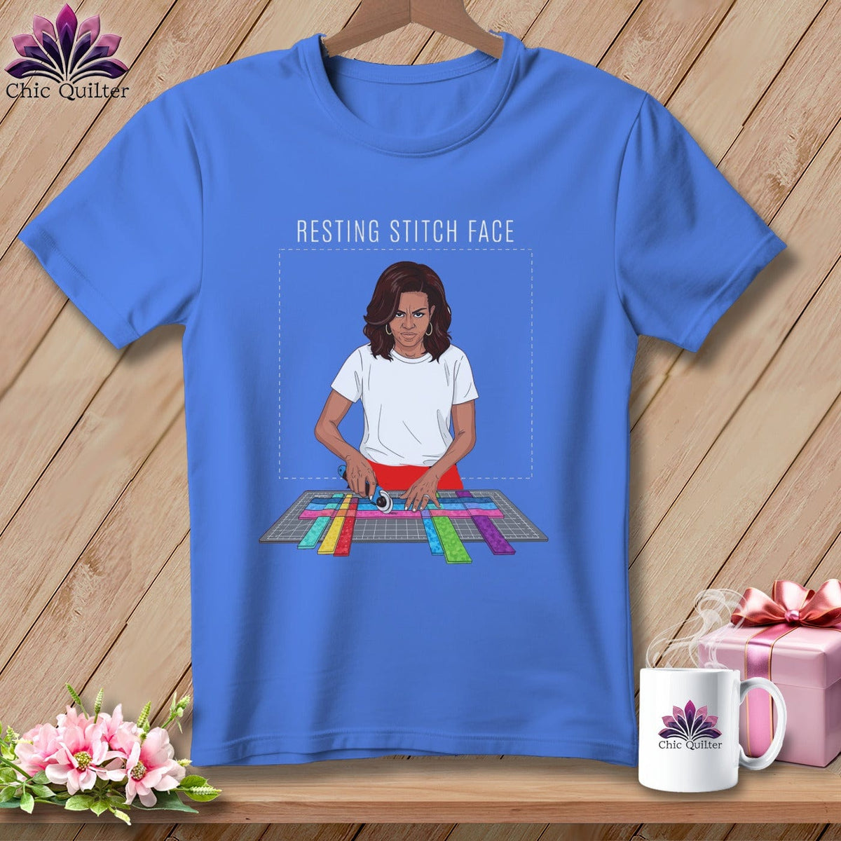 MyDesigns Physical Item S / Periwinkle Mich Sew - Resting Stitch Face ~ Premium Tee