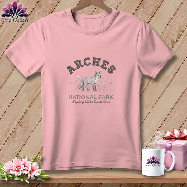 MyDesigns Physical Item S / Pink Arches National Park, Stitchin In Beauty ~ Relaxed Fit Tee