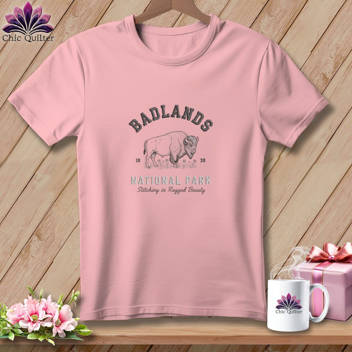 MyDesigns Physical Item S / Pink Badlands National Park, Stitchin In Beauty ~ Relaxed Fit Tee