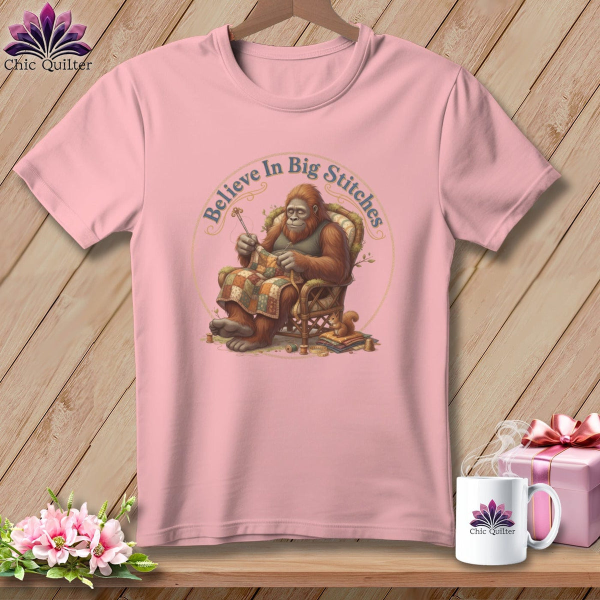 MyDesigns Physical Item S / Pink Big Foot Stitcher ~ Relaxed Fit Tee