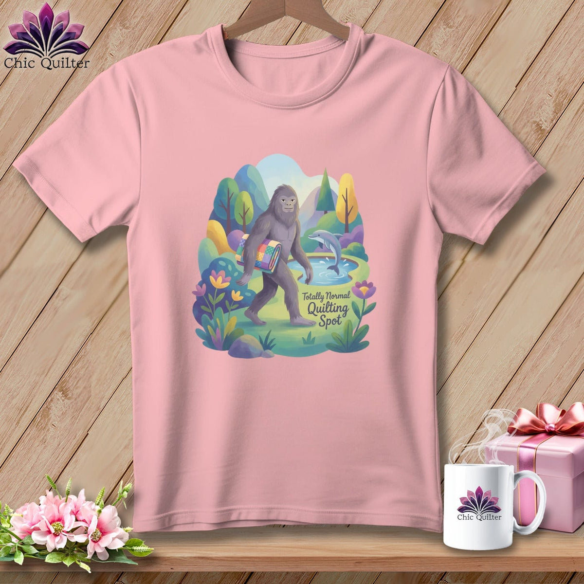 MyDesigns Physical Item S / Pink Big Foot Through the Tulips ~ Relaxed Fit Tee