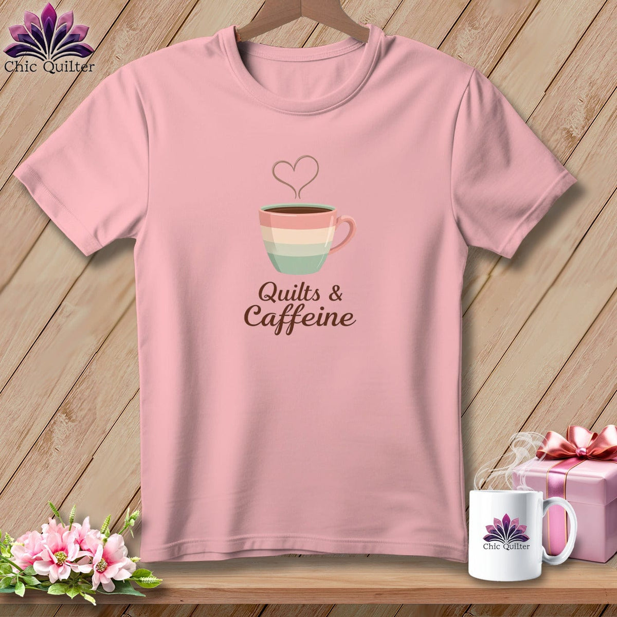 MyDesigns Physical Item S / Pink Cozy Quilter Mug ~ Relaxed Fit Tee