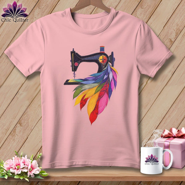 MyDesigns Physical Item S / Pink Feathered Rainbow ~ Relaxed Fit Tee