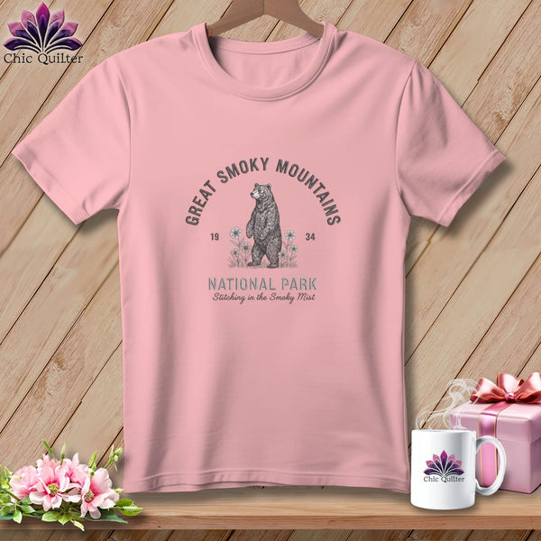MyDesigns Physical Item S / Pink Great Smoky Mountains, Stitchin In Beauty ~ Relaxed Fit Tee