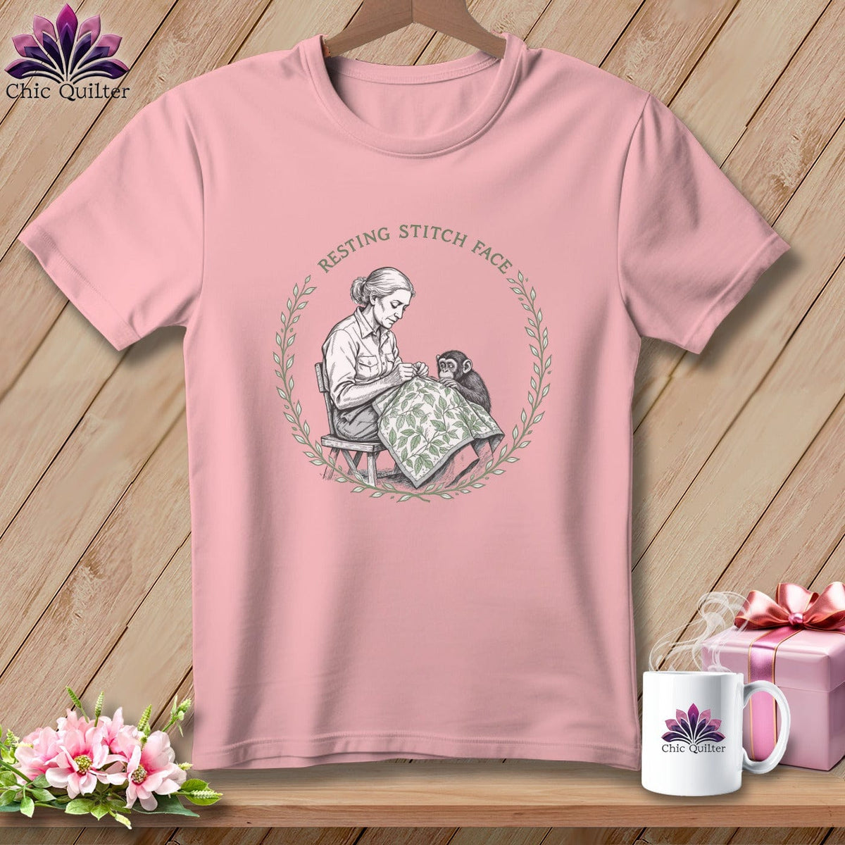 MyDesigns Physical Item S / Pink Jane Good-stitch - Resting Stitch Face ~ Relaxed Fit Tee