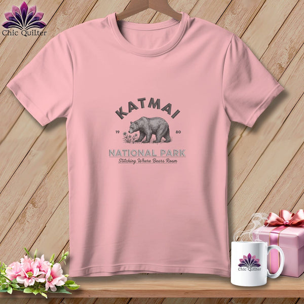 MyDesigns Physical Item S / Pink Katmai National Park, Stitchin In Beauty ~ Relaxed Fit Tee