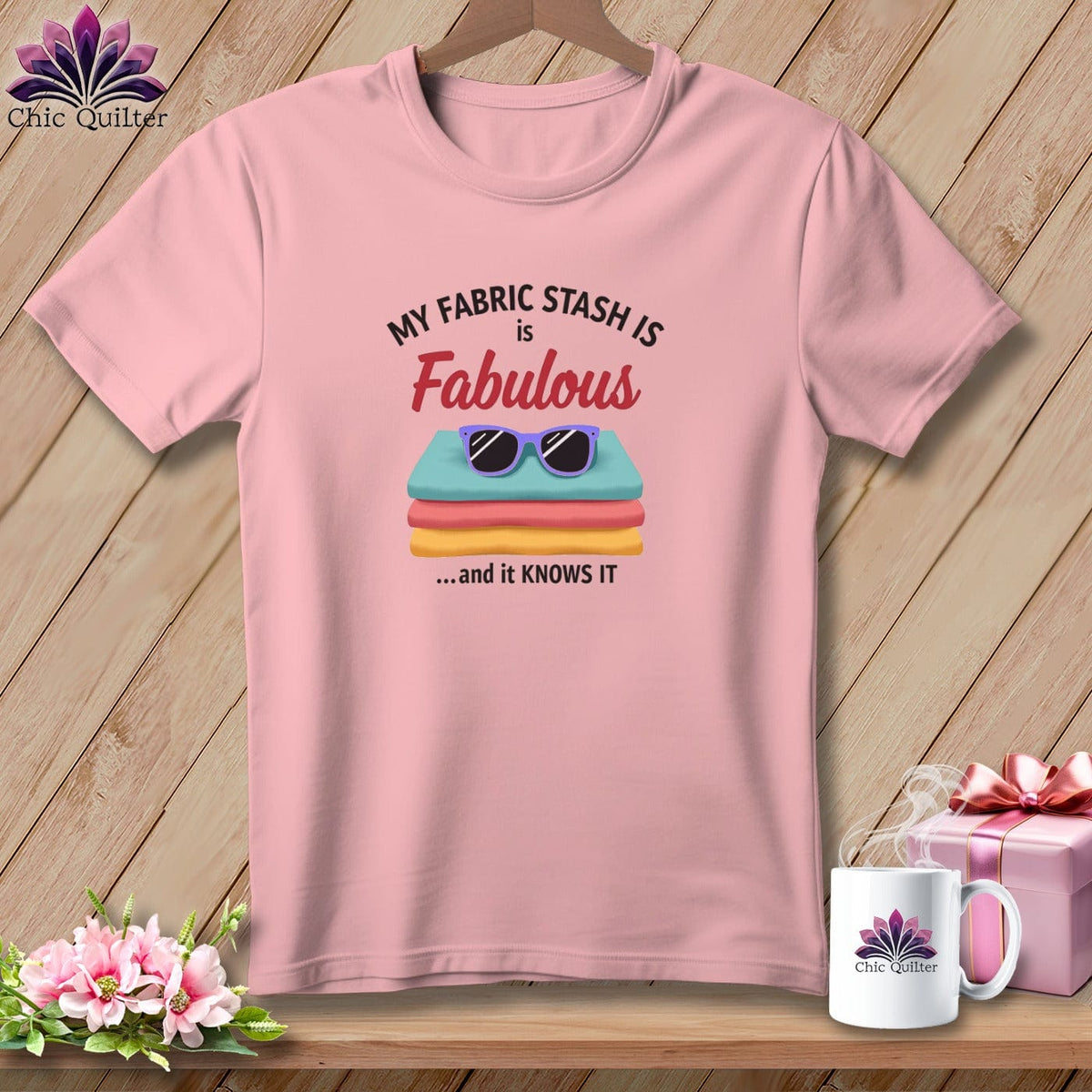 MyDesigns Physical Item S / Pink My Fabric Stash is Fabulous ~ Relaxed Fit Tee