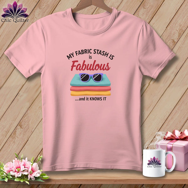 MyDesigns Physical Item S / Pink My Fabric Stash is Fabulous ~ Relaxed Fit Tee