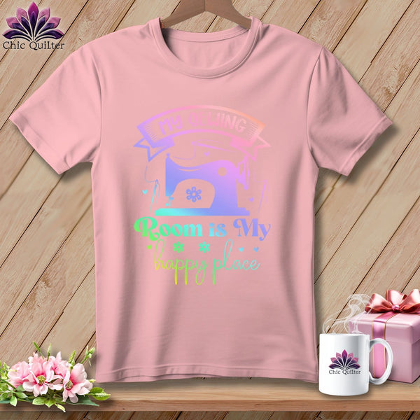 MyDesigns Physical Item S / Pink My Sewing Room Is My Happy Place ~ Relaxed Fit Tee