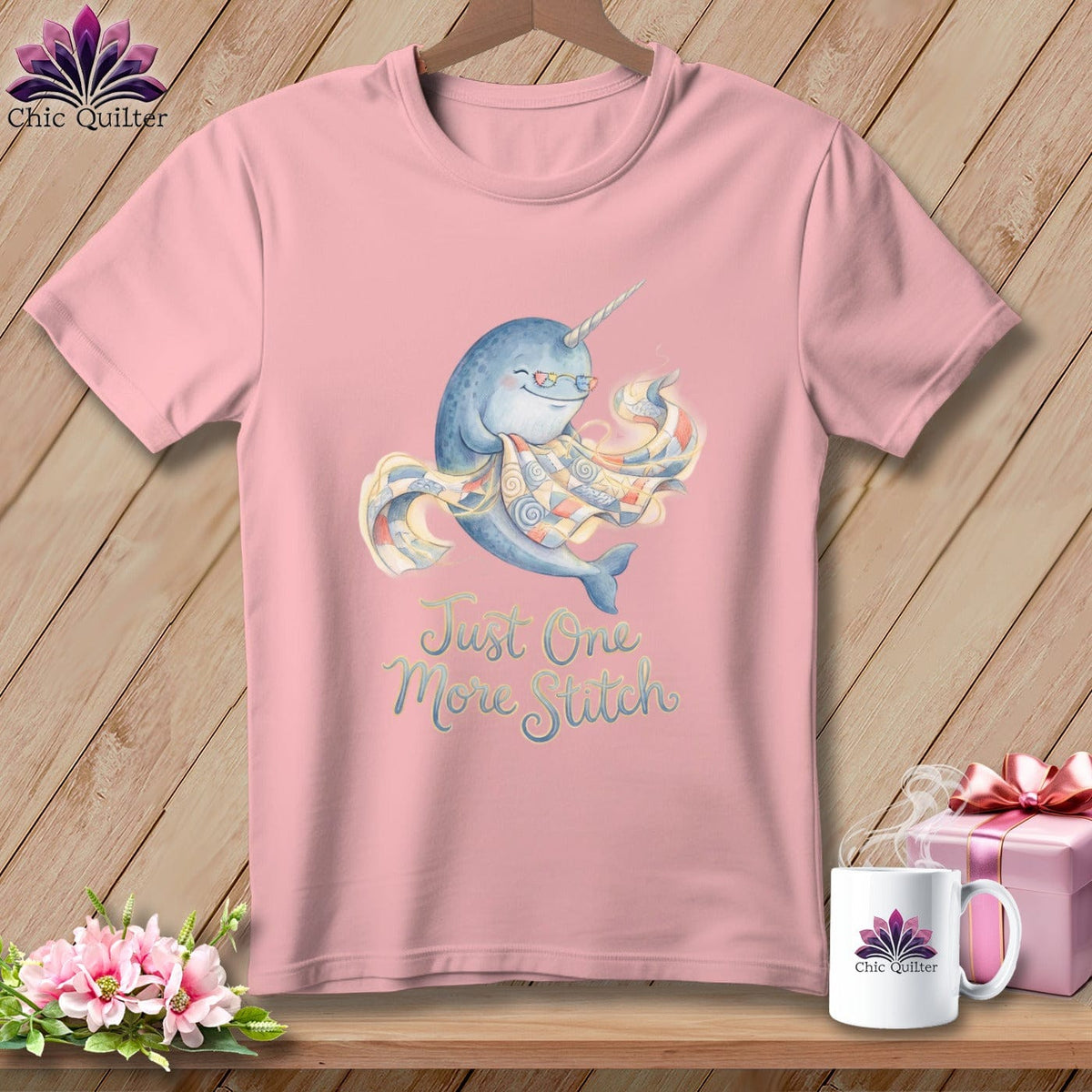 MyDesigns Physical Item S / Pink Narwhal Stitching ~ Relaxed Fit Tee