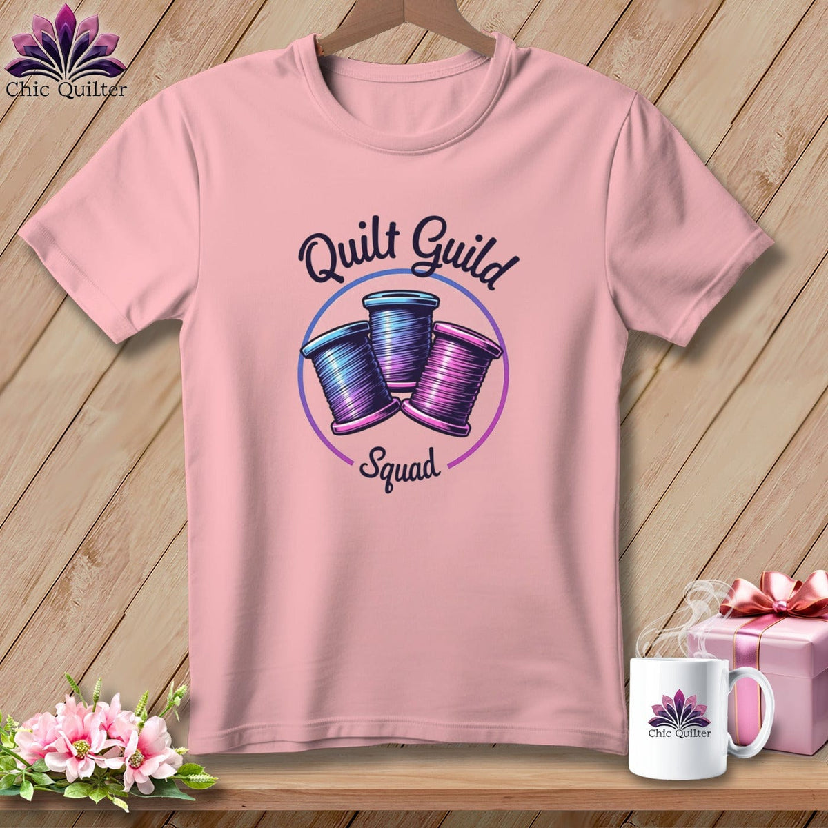 MyDesigns Physical Item S / Pink Quilt Guild Squad ~ Relaxed Fit Tee