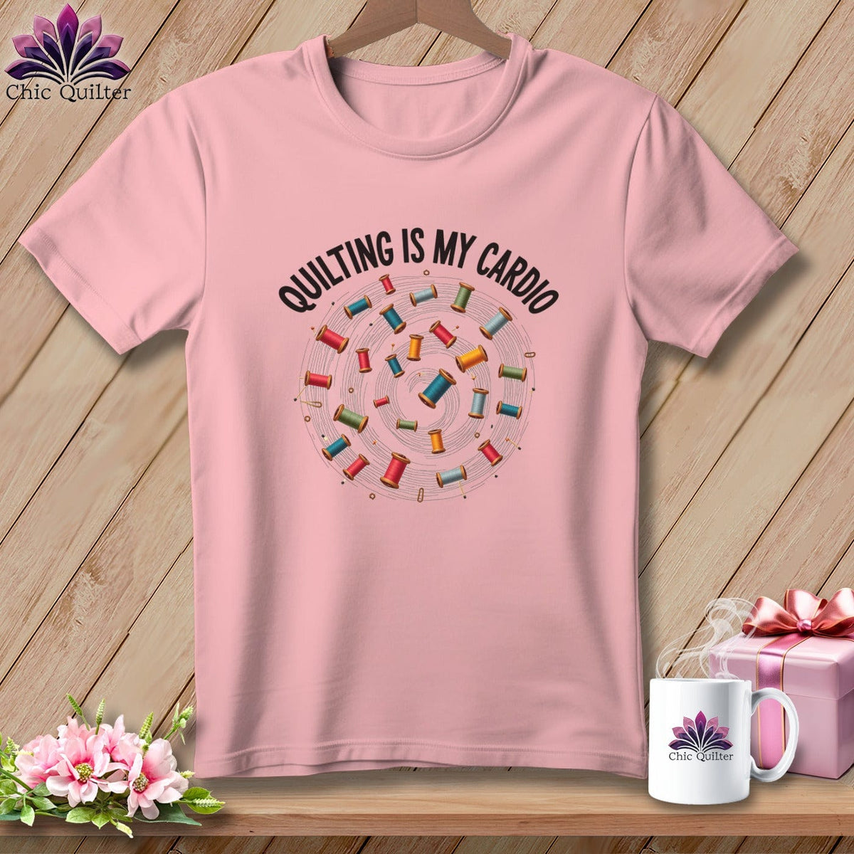 MyDesigns Physical Item S / Pink Quilting is My Cardio ~ Relaxed Fit Tee