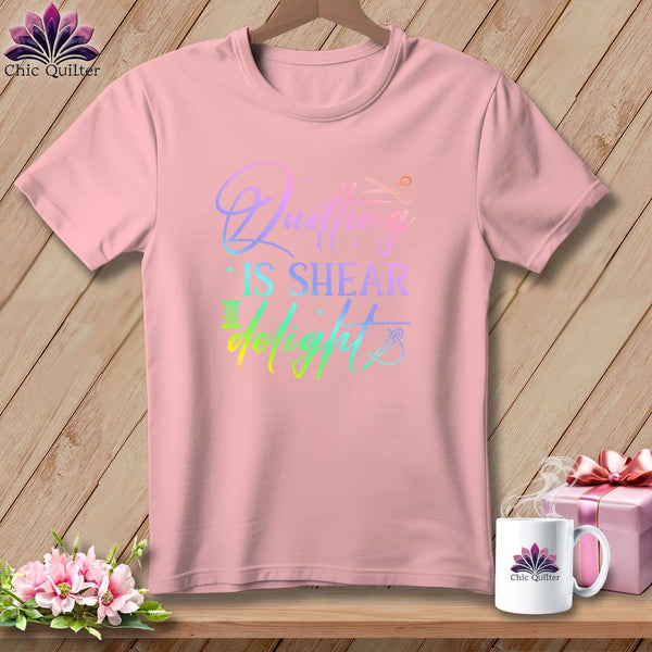 MyDesigns Physical Item S / Pink Quilting is Shear Delight ~ Relaxed Fit Tee
