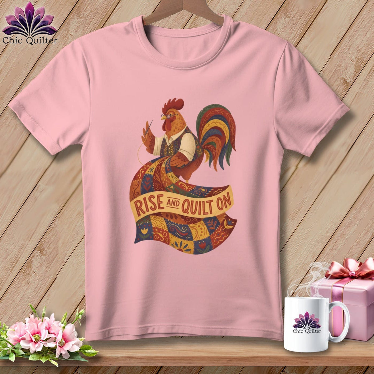 MyDesigns Physical Item S / Pink Rise & Quilt On ~ Relaxed Fit Tee