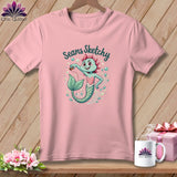 MyDesigns Physical Item S / Pink Seams Sketchy Mermaid ~ Relaxed Fit Tee