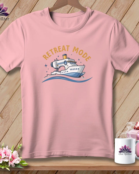 MyDesigns Physical Item S / Pink Sewing Ship Retreat Mode ~ Relaxed Fit Tee