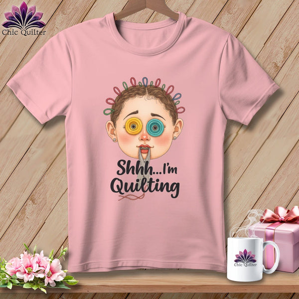 MyDesigns Physical Item S / Pink Shhh Im Quilting ~ Relaxed Fit Tee