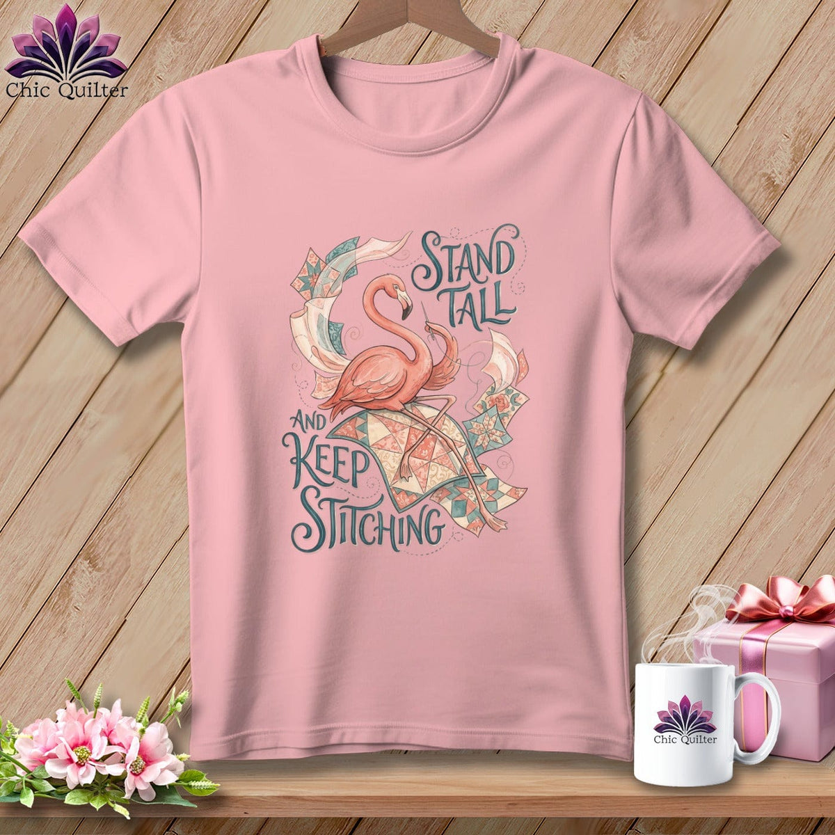 MyDesigns Physical Item S / Pink Stand Tall And Quilt ~ Relaxed Fit Tee