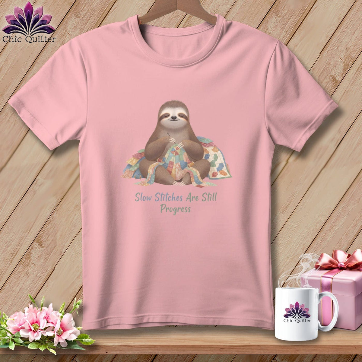 MyDesigns Physical Item S / Pink Stitch Sloth Vibes ~ Relaxed Fit Tee