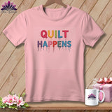 MyDesigns Physical Item S / Pink Stitched Quilt Happens ~ Relaxed Fit Tee