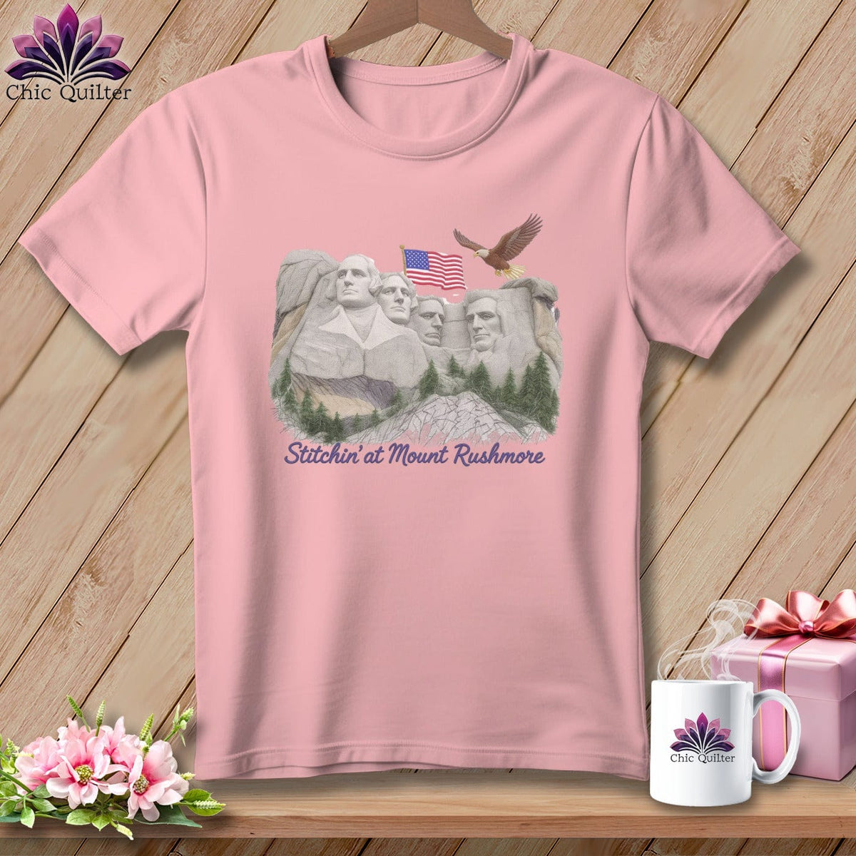 MyDesigns Physical Item S / Pink Stitchin' at Mount Rushmore ~ Relaxed Fit Tee