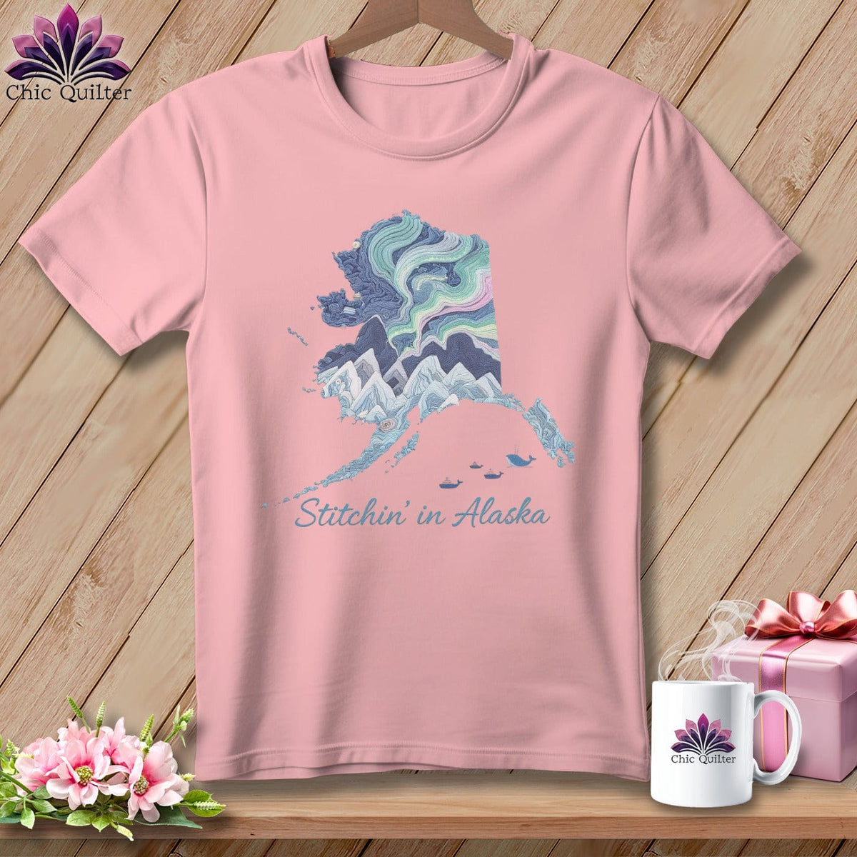 MyDesigns Physical Item S / Pink Stitchin' in Alaska ~ Relaxed Fit Tee