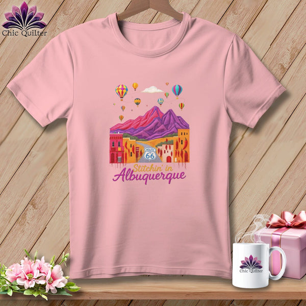 MyDesigns Physical Item S / Pink Stitchin' in Albuquerque ~ Relaxed Fit Tee